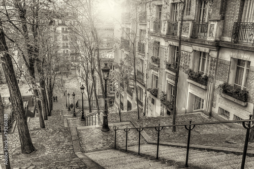 Obraz w ramie The historic district of Montmartre in Paris,France