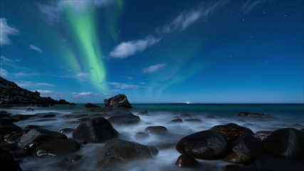 Wall Mural - aurora borealis timelapse in norway