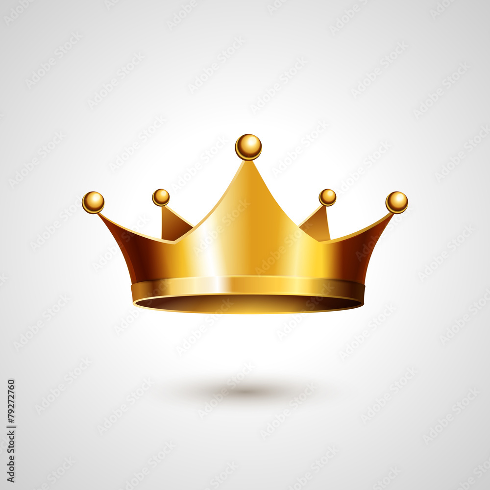 Gold Crown Isolated On White Background Stock Vector | Adobe Stock