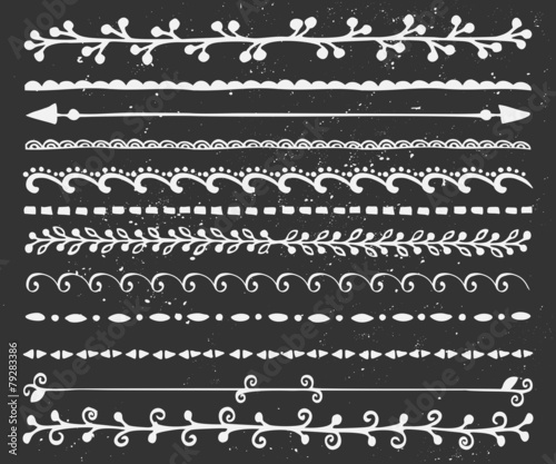 Chalkboard Style Decorative Borders Collection Canvas Print