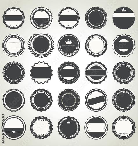 Photographie Ensemble de badges vintage rétro blanc