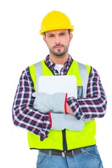 Poster - handyman holding clipboard
