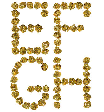 hand-made foil letters with clipping path