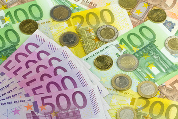 Poster - verschiedene Euro Banknoten