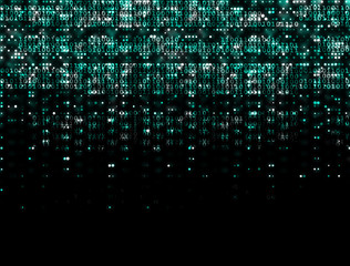 Wall Mural - Cascading data stream in green on black