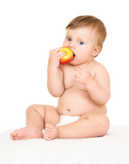 baby with apple