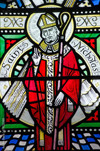 Fototapeta na wymiar Saint Nicholas Stained Glass Window