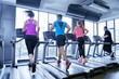 © .shock - Group of people running on treadmills