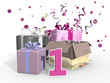 © emieldelange - Feest voor de eerste, cadeaus met roze tinten