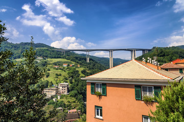 Wall Mural - Brücke und Haus