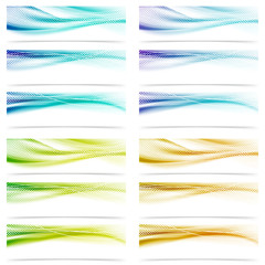 modern satin swoosh smooth futuristic abstract wave header colle