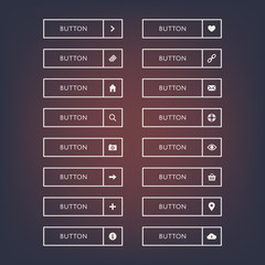 Wall Mural - 16 line button set with icons