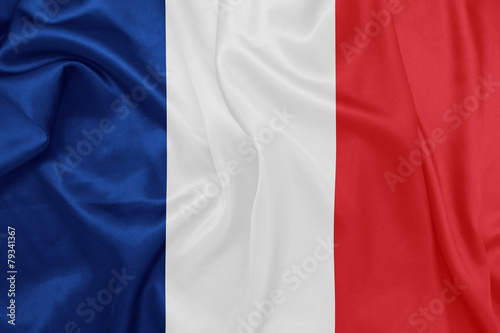 Cuadros en Lienzo France - Waving national flag on silk texture
