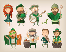 Set Of Irish Characters.