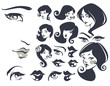 beautiful faces, vector woman collection