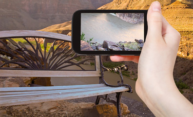 taking photo of Colorado River in Grand Canyon