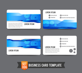 Poster - business card template set 006 gear technology concept busines