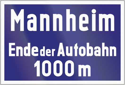 Old design of a end of highway sign in Germany