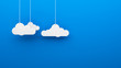 Toy 3d clouds hanging isolated background wallpaper