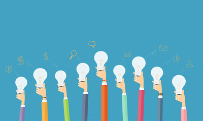 Poster - people creative and brainstorm idea for business