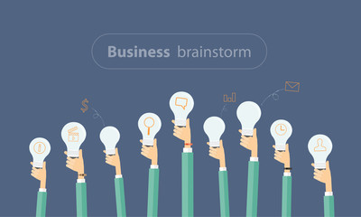 Poster - people business  meeting and brainstorm to creative business