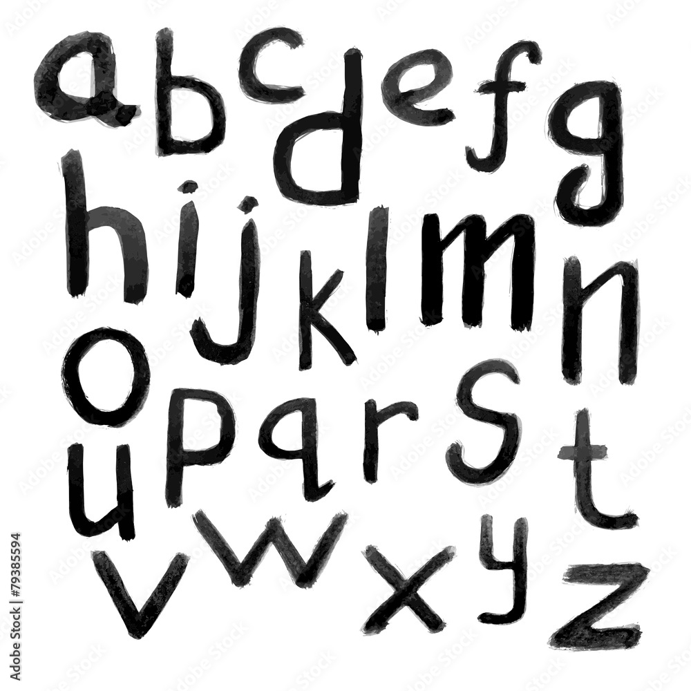 Vector alphabet. Hand drawn letters. Letters of the alphabet Stock ...