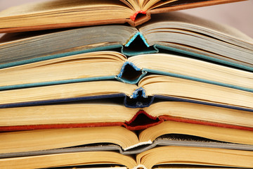 Wall Mural - Pile of books, macro view