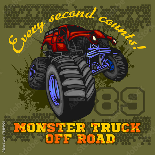 Dekoracja na wymiar  monster-truck-odznaka-terenowa