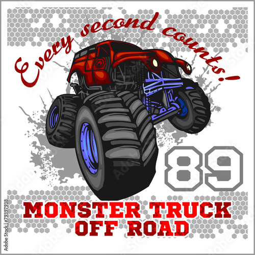 Dekoracja na wymiar  monster-truck-odznaka-terenowa