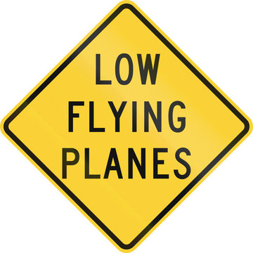 US road warning sign: Low flying planes