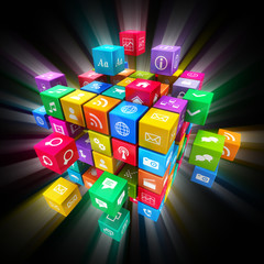 Poster - Mobile applications and media technology concept