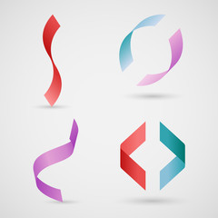 Poster - Ribbon Swirls With Realistic Vector Shadows