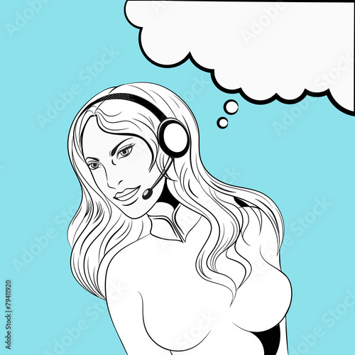 Obraz na plátně Switchboard Operator pop art girl