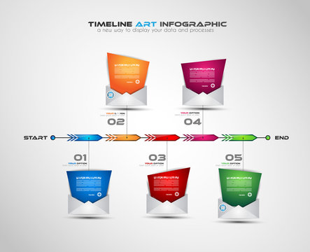 Timeline with Infographics design elements for brochures
