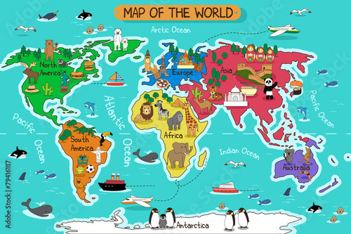 Obraz w ramie Map of the world