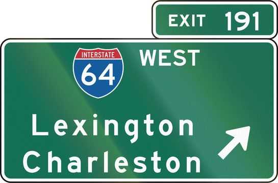 US Interchange exit direction guide signs, Virginia
