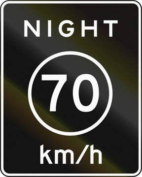 United States metric speed limit during night sign