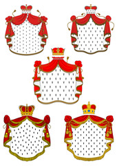 Canvas Print - Heraldic red royal mantles set