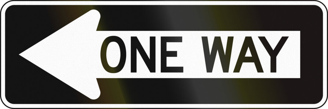 United States traffic sign: One way