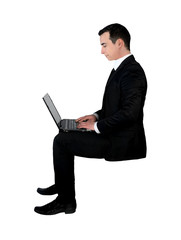 Wall Mural - Business man with laptop