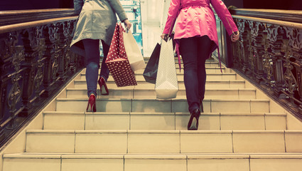 Female friends enjoying a day out shopping