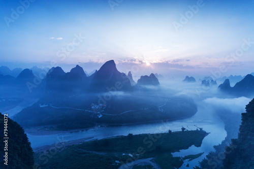Fotomural sky,mountains and landscape of Guilin