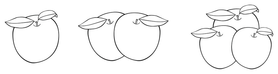 Sticker - Delightful garden - One, two, three nice apples with leaves