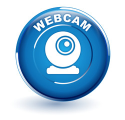 Sticker - webcam sur bouton bleu