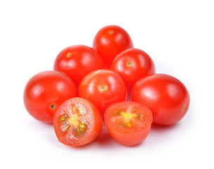 Sticker - cherry tomatoes isolated on white background.