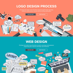 Poster - flat design concepts for logo design and web design development