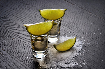 Wall Mural - Tequila with salt and lime