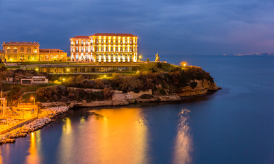 Poster - Palais du Pharo in Marseille by night - France