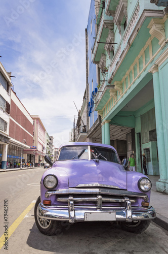 Naklejka - mata magnetyczna na lodówkę Classic american car in Havana, Cuba