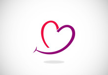 Love Smile Line Vector Logo